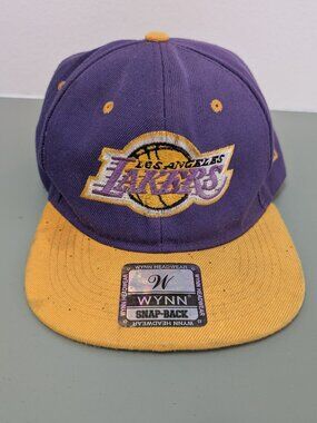 90's Wynn Brand Flatbill, Snapback Embroidered L.A. Lakers Cap